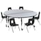 Flash Furniture Round 60 W, 60 L, 25 H, Chrome, Laminate, Particleboard, Plastic, Steel, Grey XU-GRP-12CH-A60-HCIRC-GY-T-P-CAS-GG - alternate 6